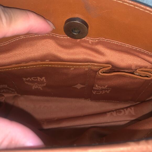 GUC MCM SMALL COGNAC VISETOS BOSTON BAG, L 10” x H 6.5” x D 3.5” - Picture 9 of 9